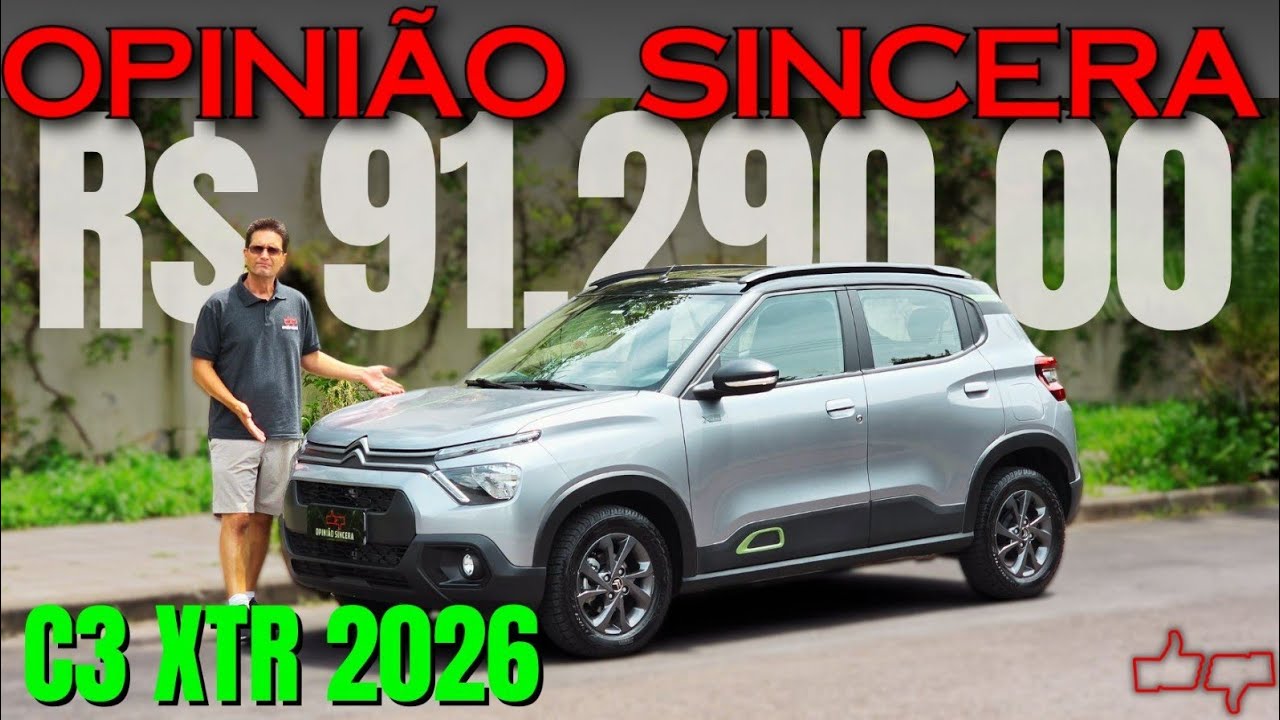 FALA SÉRIO! Novo Citroen C3 XTR é bom? Vale a Pena? Teste completo: consumo, problemas, preço 2026