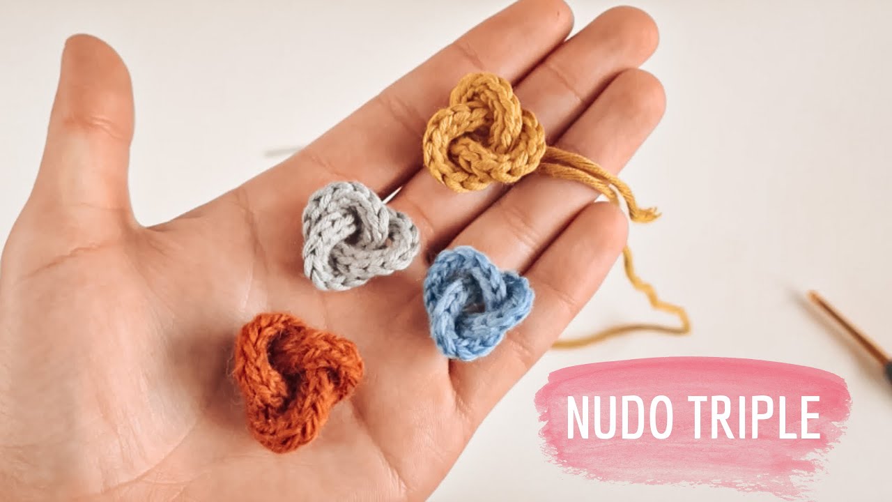 NUDO TRIPLE o TRISQUEL en crochet | paso a paso