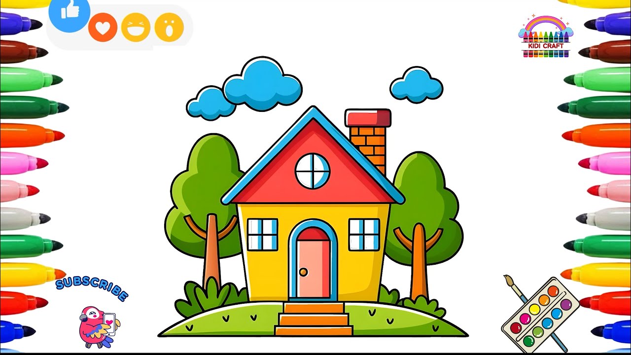 How to Draw a Cute House | Kids Drawing Video | Easy & Fun