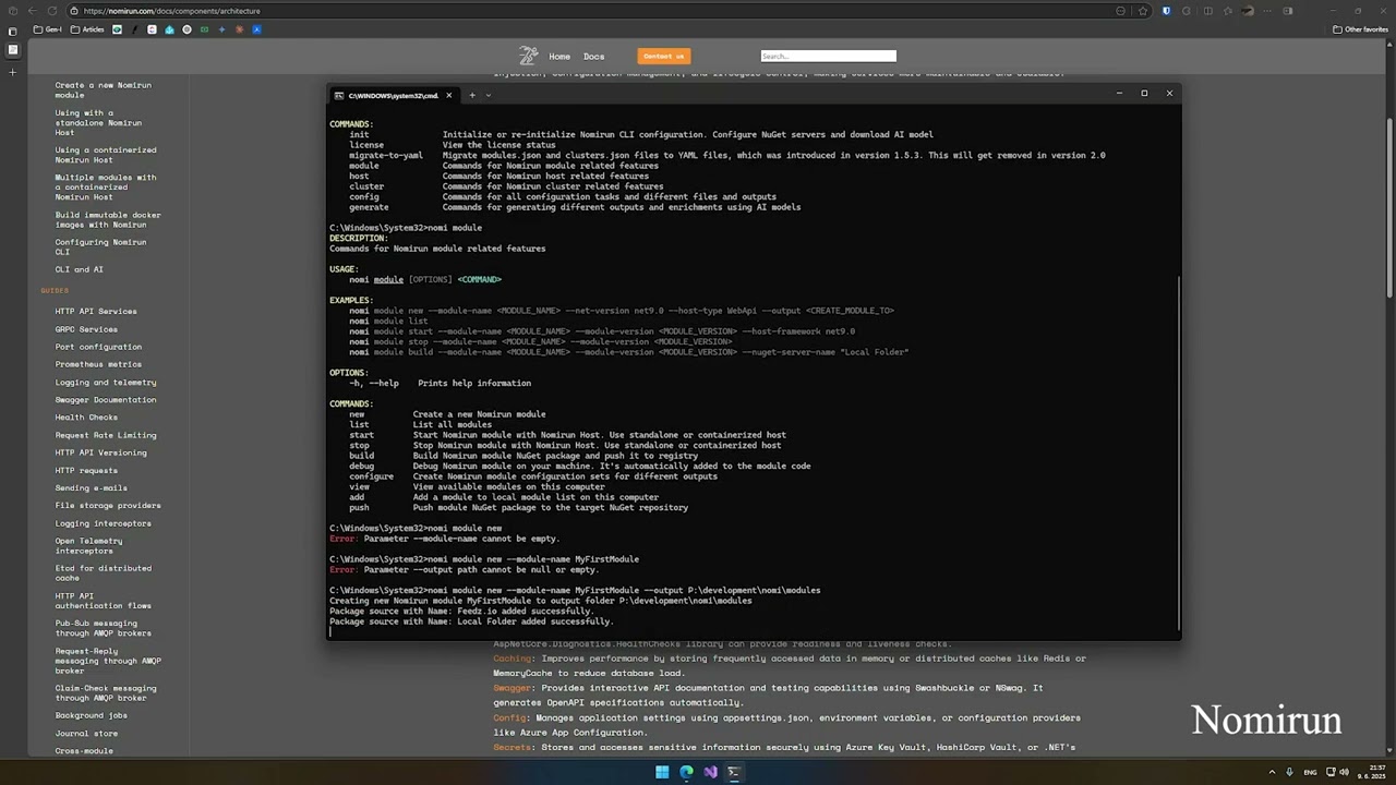 Nomirun - Creating new module