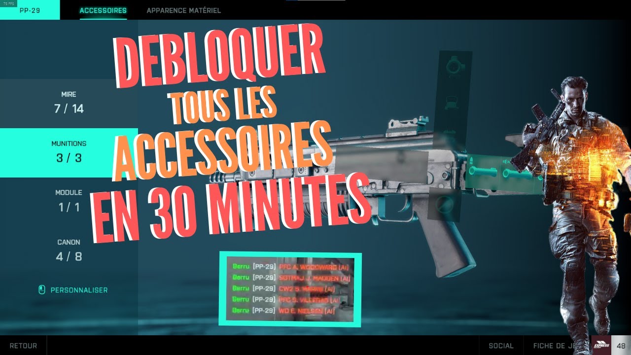 BATTLEFIELD 2042 - ASTUCE XP ARMES - Débloquer tous les accessoires en 30 minutes !