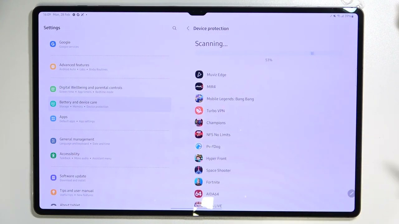 How to perform a Virus Scan on SAMSUNG Galaxy Tab S8 Ultra?