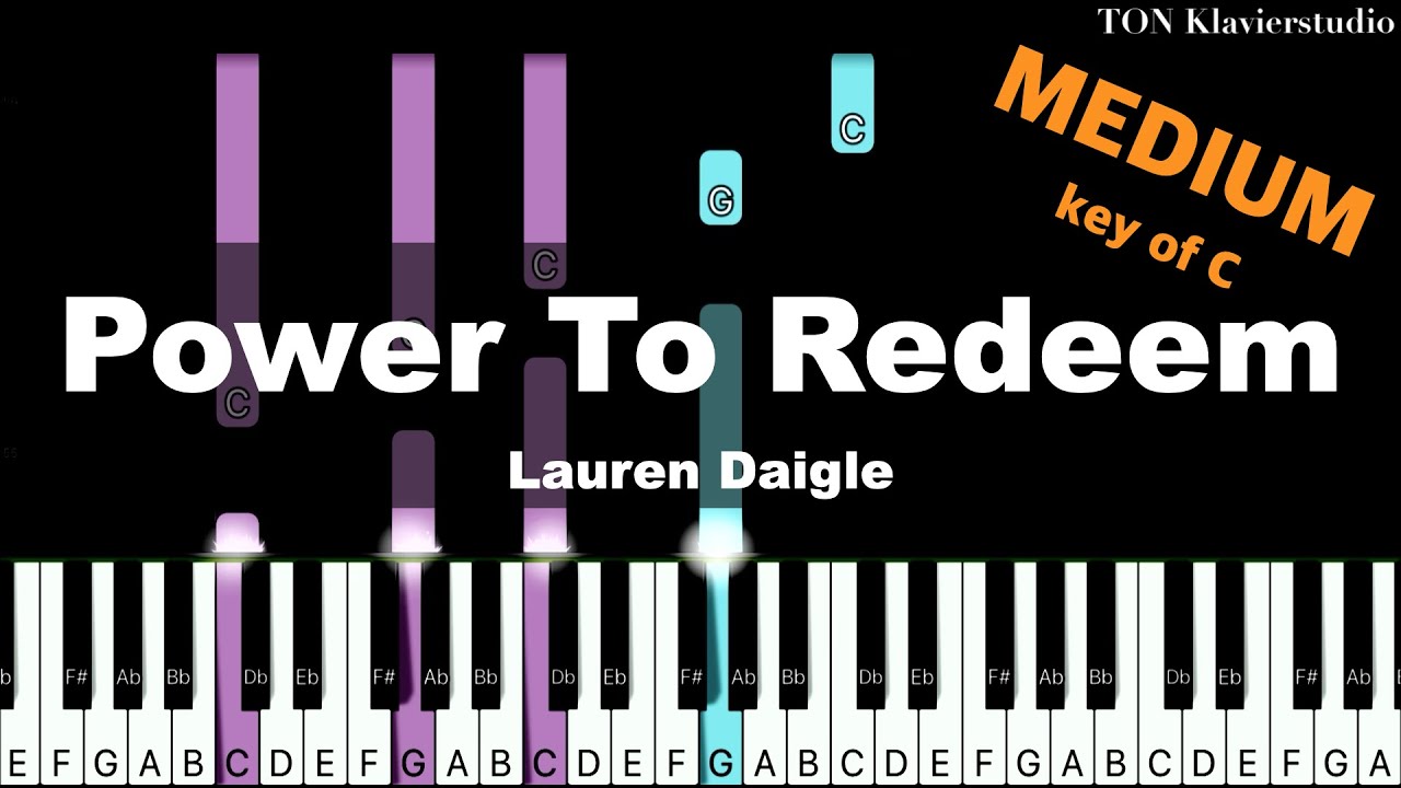 Lauren Daigle - Power To Redeem (Key of C) | MEDIUM Piano Cover Tutorial