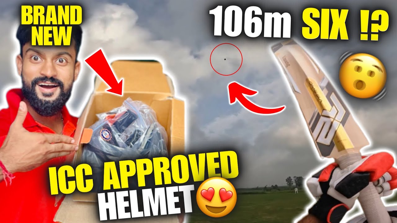 LONGEST SIX🥵 (106m) BY MODERN DAY CRICKET?😮 | UNBOXING of NEW ICC Approved HELMET 😍| T20 MATCH VLOG🔥