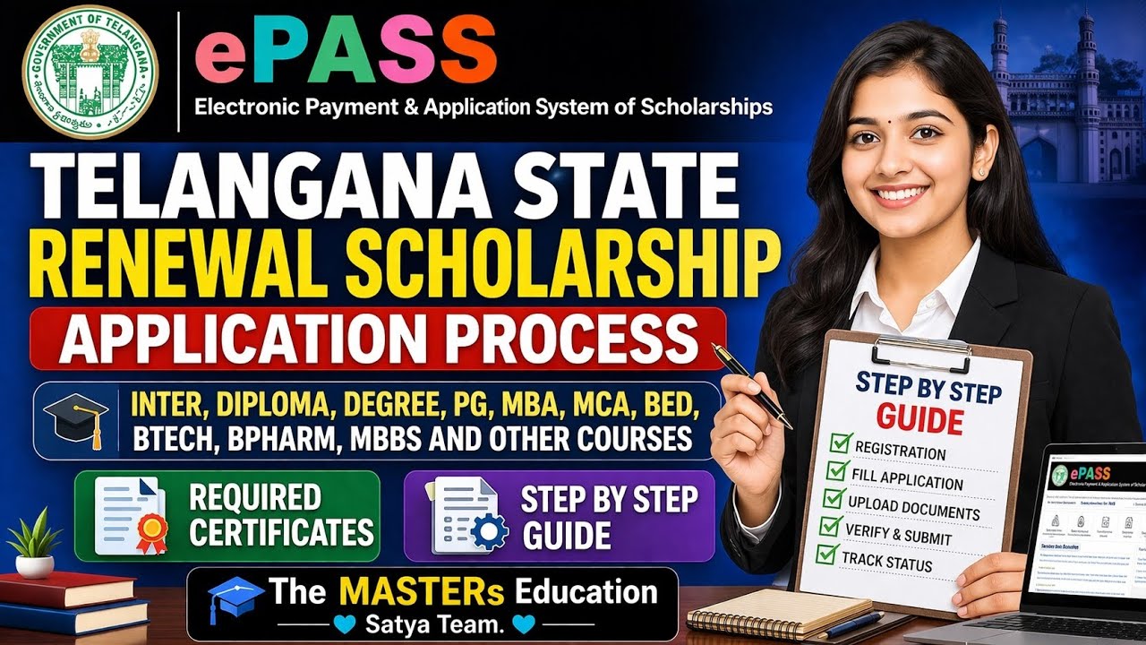 Telangana Renewal Scholarship 2026 Full  Process Inter to PG Students Required Documents Explained