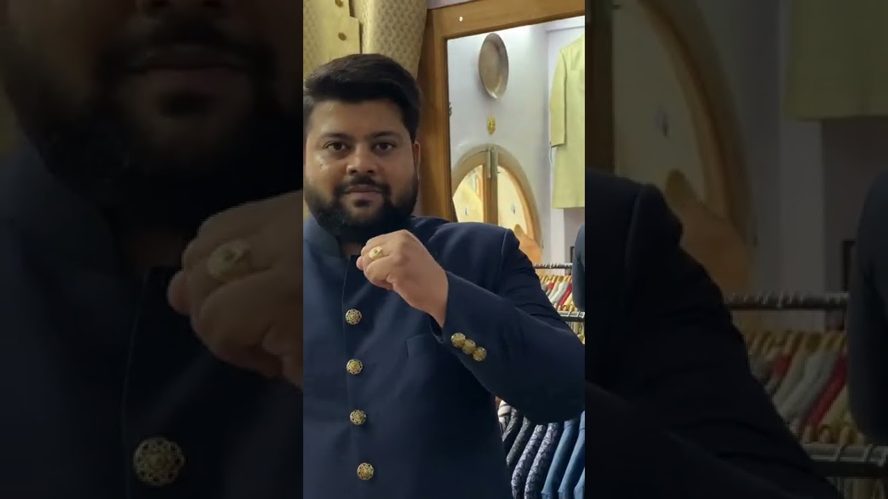 ACHKAN | Mens Wedding Wear | Indian Mens Ethnic Wear | Blue Achkan | Indian Mens Fashion | #shorts