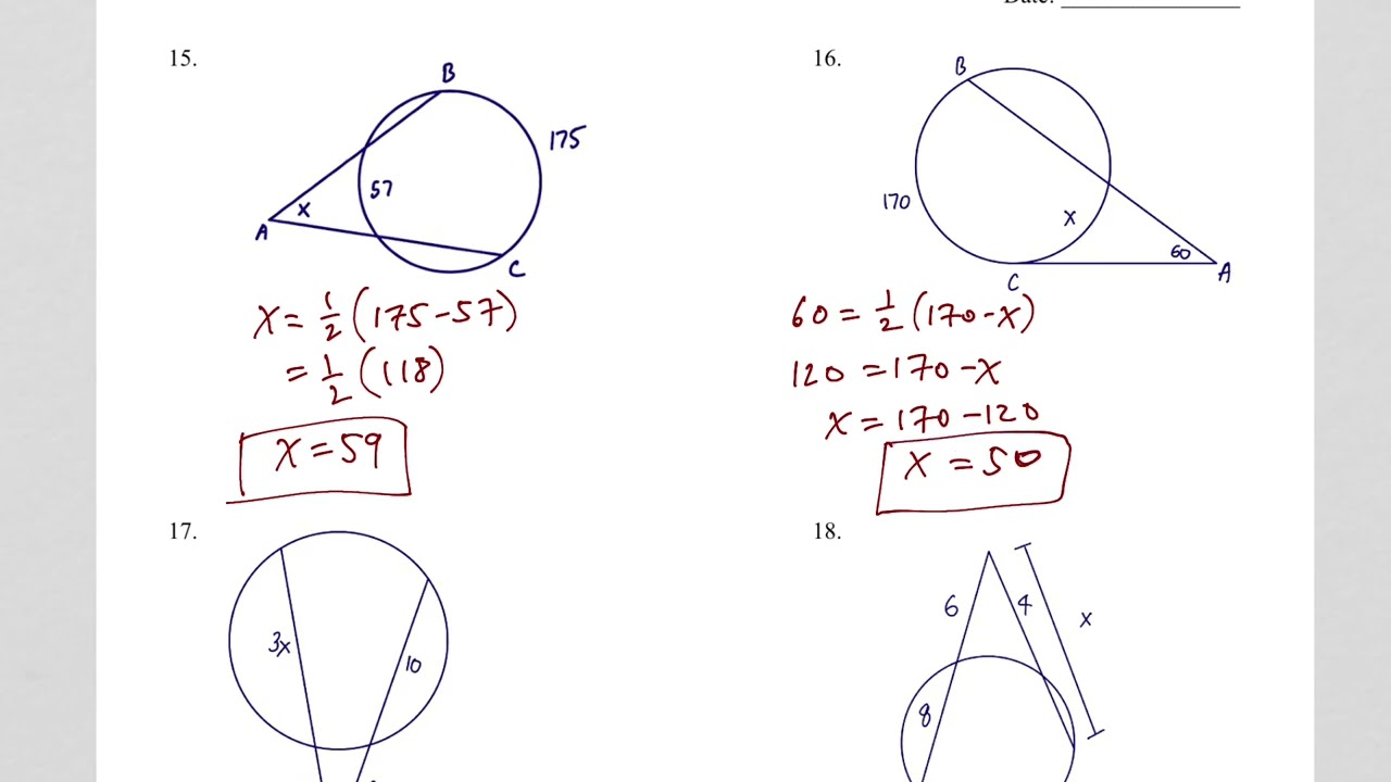 Video Solutions - Geom BCP Test #12 (Ch 9) Review WS