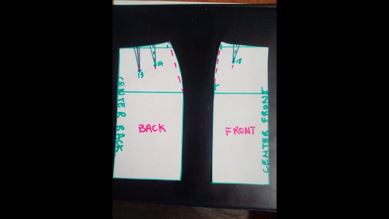 Drafting a 1/4 scale skirt block
