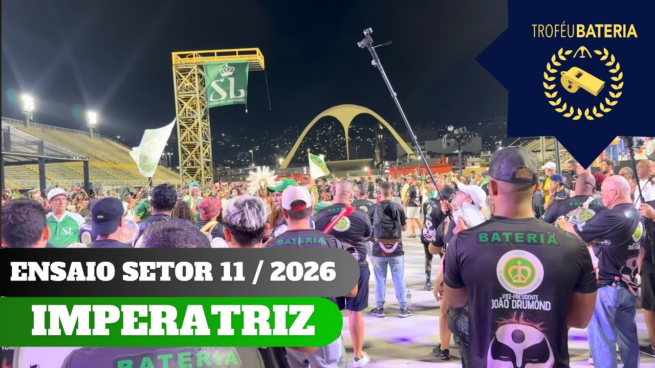 Bateria da Imperatriz no setor 11 para o carnaval 2026
