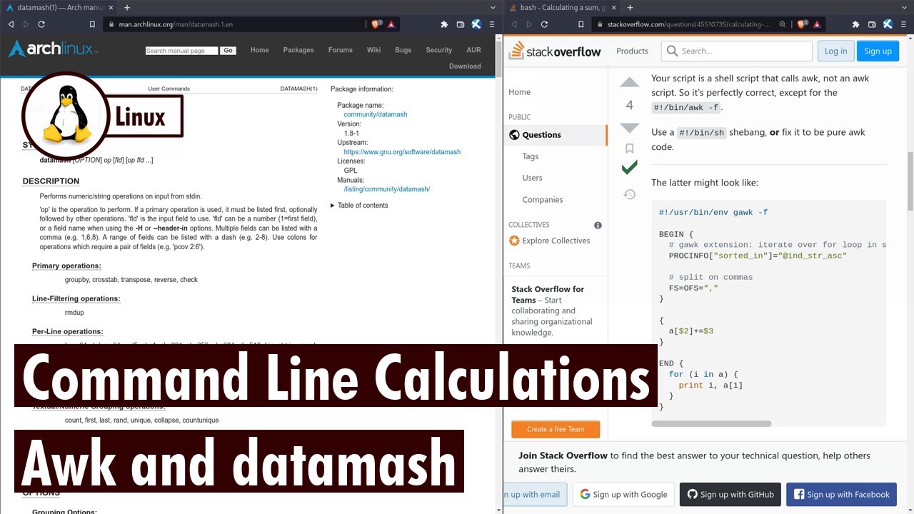 Command line calculations using awk or datamash