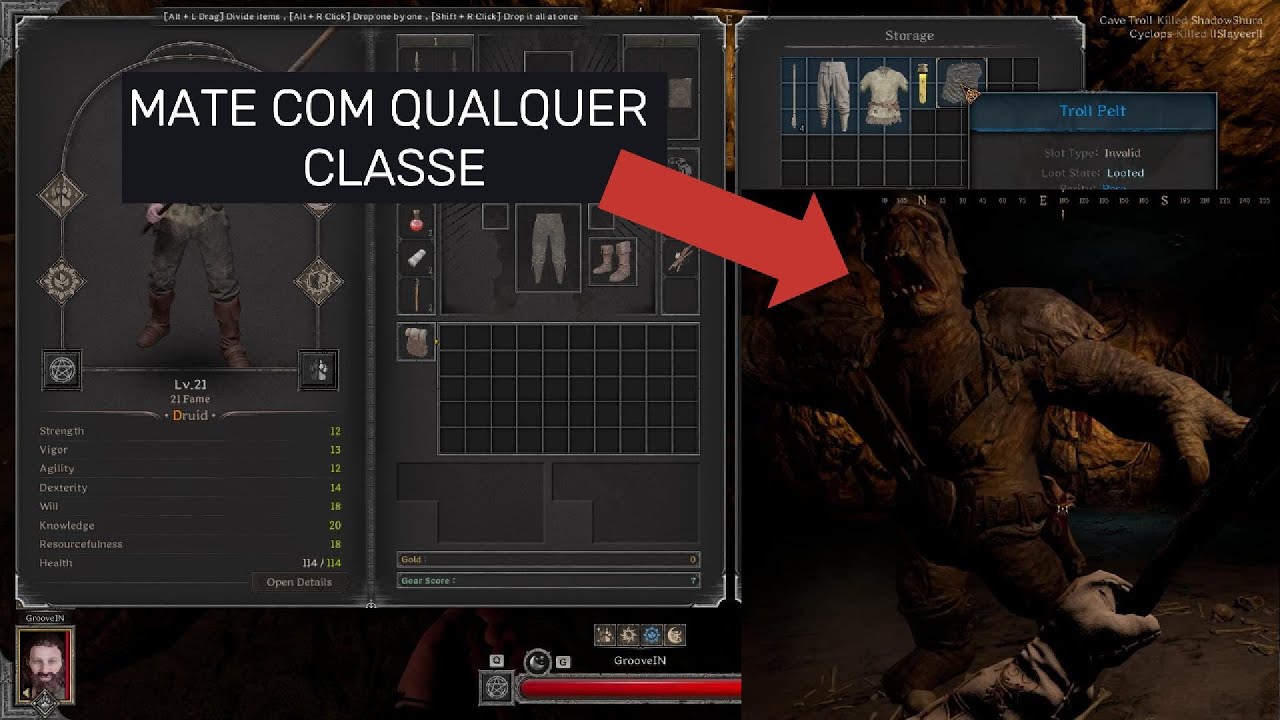 Como Matar o Cave Troll com Qualquer Classe Dark and Darker
