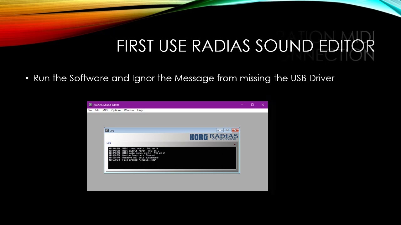 How to install and use Korg RADIAS Sound Editor