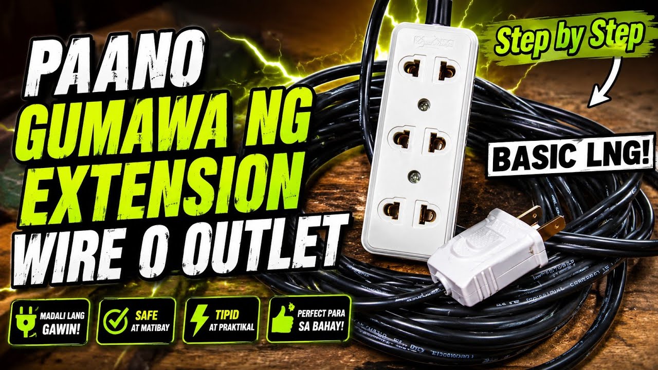 PAANO GUMAWA NG EXTENSION WIRE O EXTENSION OUTLET STEP BY STEP BASIC WIRING CONNECTION TUTORIAL