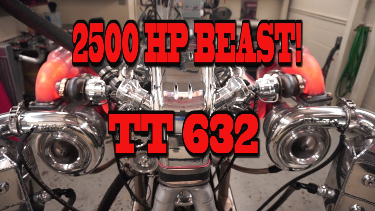 2500 HP Beastly Mirror Turbo 632 BBC from NRE!  More glowing red headers than Santa could use!
