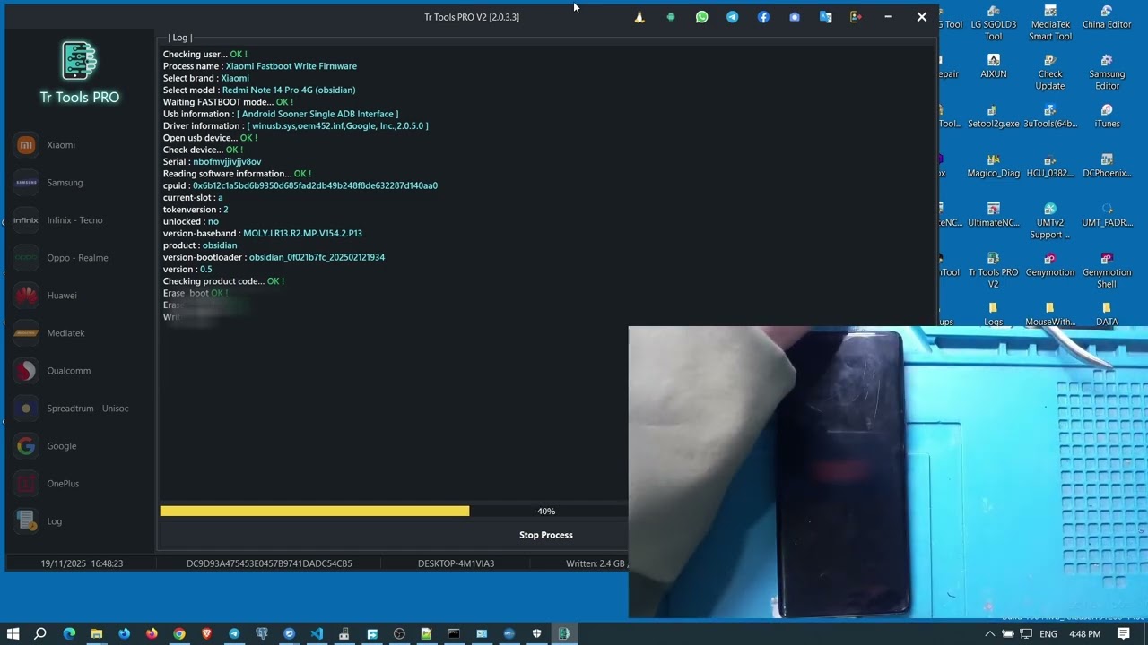 Redmi Note 14 Pro 4G (Obsidian) IMEI Repair without resistor and Bootloader Locked