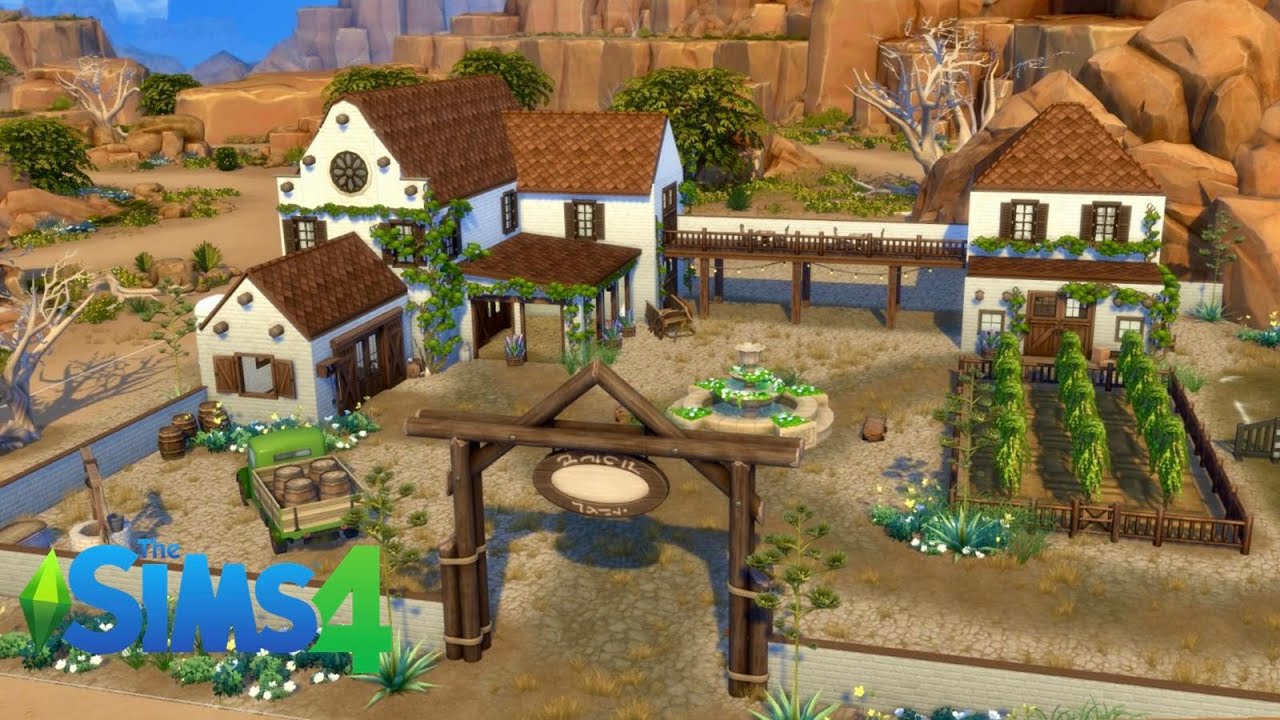 The Sims 4 Speedbuild | The Vineyard Cowboy Hotel – Where Wine Meets Wild Horses
