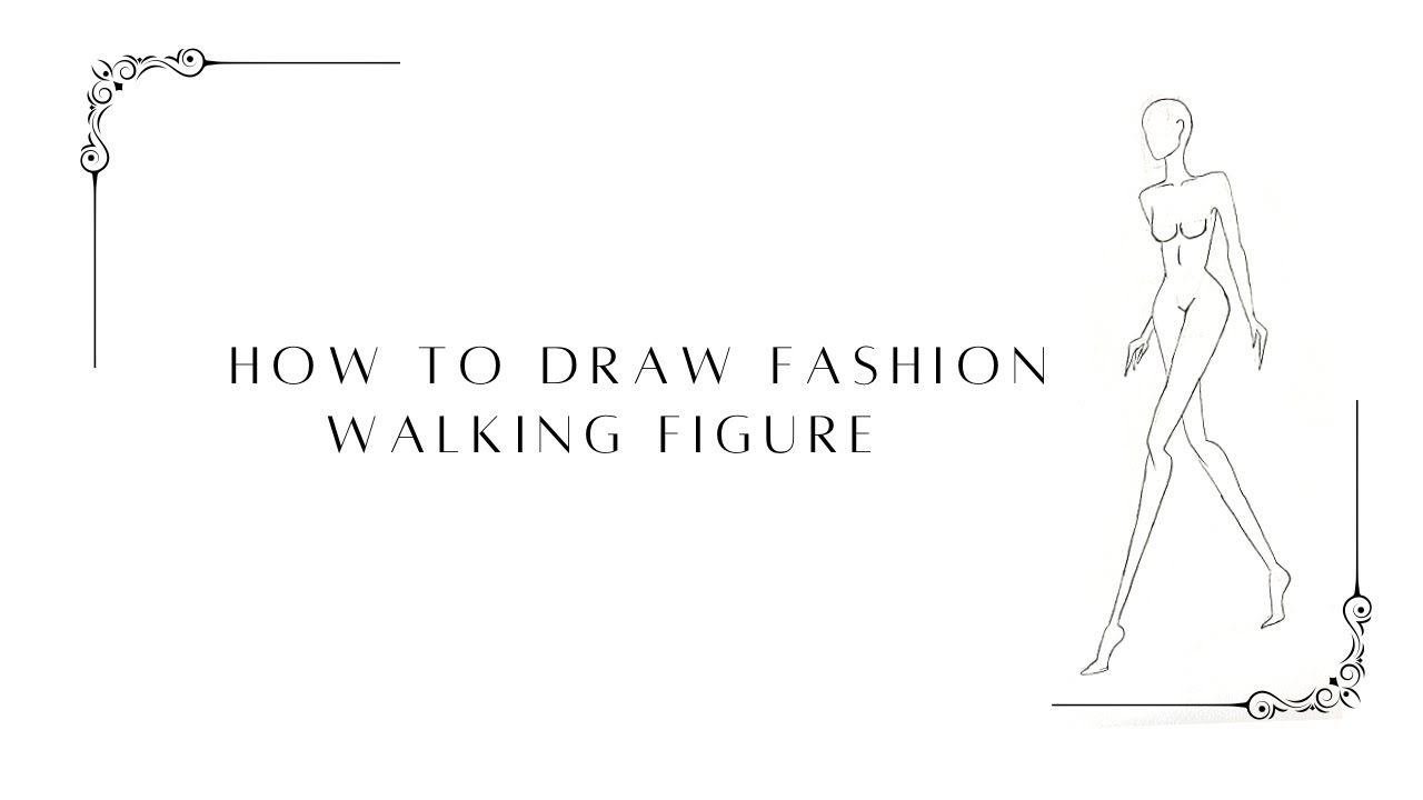 How to draw a fashion walking figure | side view fashion figure | fashion illustration tutorial |