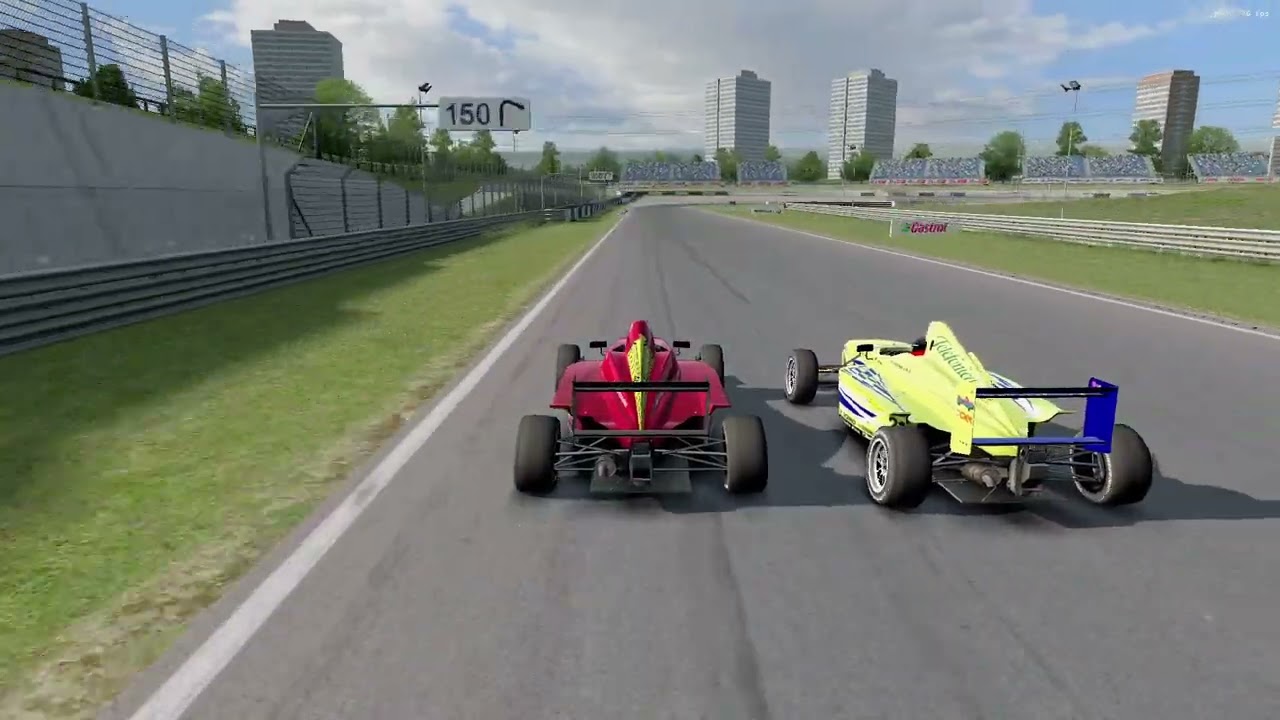 side by side for almost 1 lap