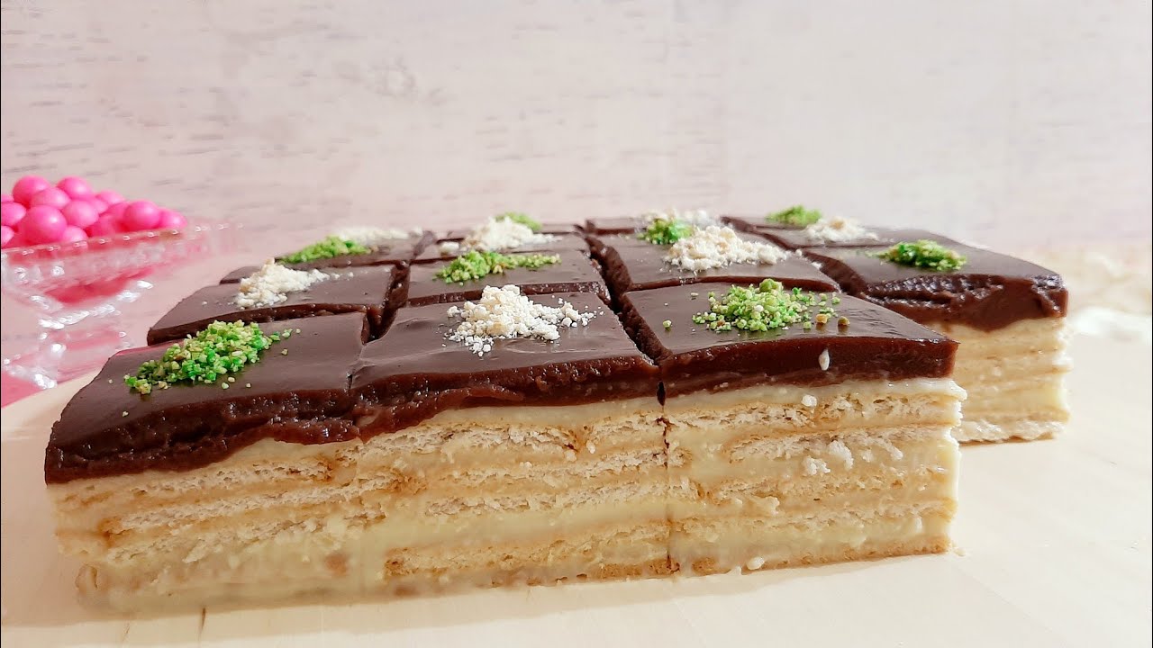 حلى طبقات بسكوت بارد سريع بدون كريمة بدون شوكولاتة موفر جدا🧁🍮