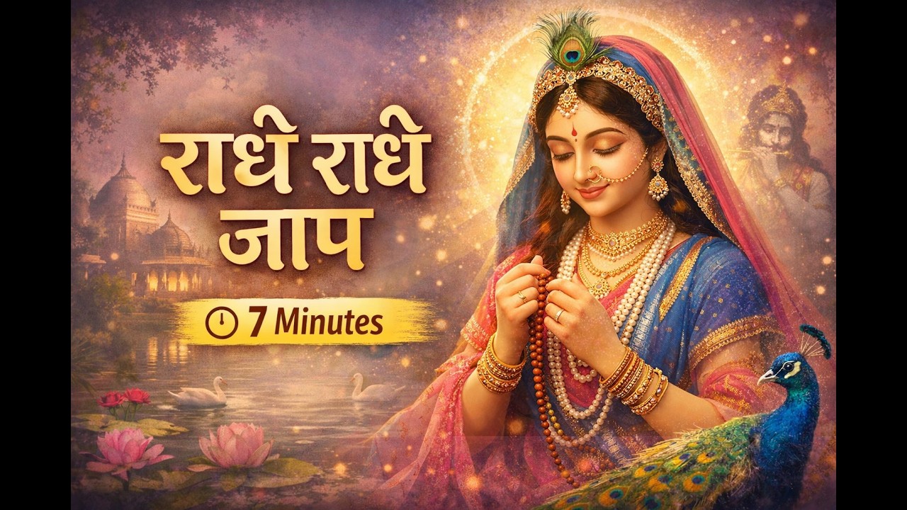 Radhey Radhey Jaap (7 Minutes) 🦚 | Radha Rani Mantra Chanting | Peaceful Meditation Bhajan