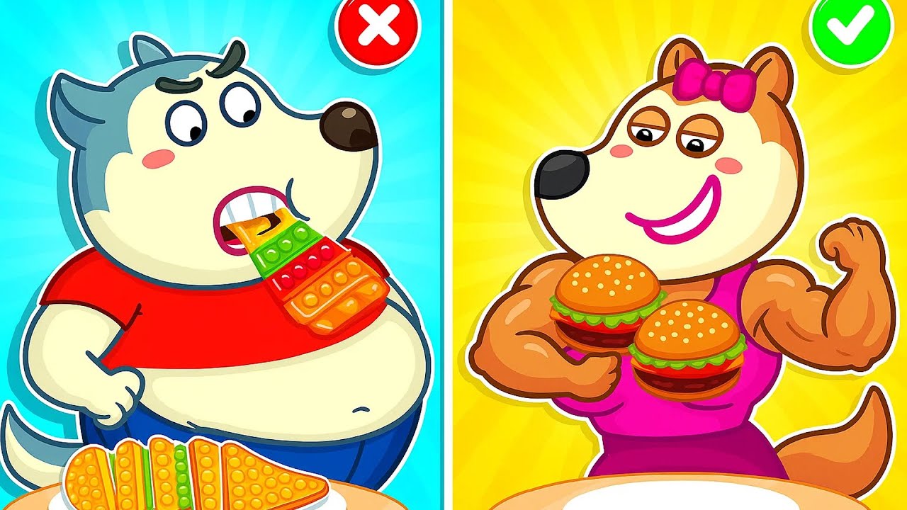 Fat Wolfoo vs Muscle Lucy😮Swap Your Body to Eat More🤔| Wolfoo and Friends!