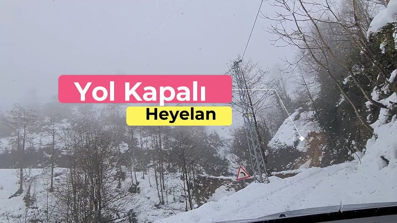 17.03.2022 Rize/Çayeli Ağaran Şelalesi Yol Güzergahı. Karlı Yol Heyelandan Kapalı.