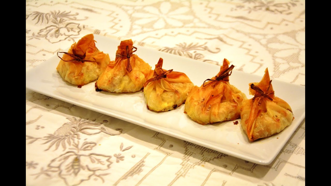 Saquitos de queso y gambas. ¡Un original y exquisito aperitivo!