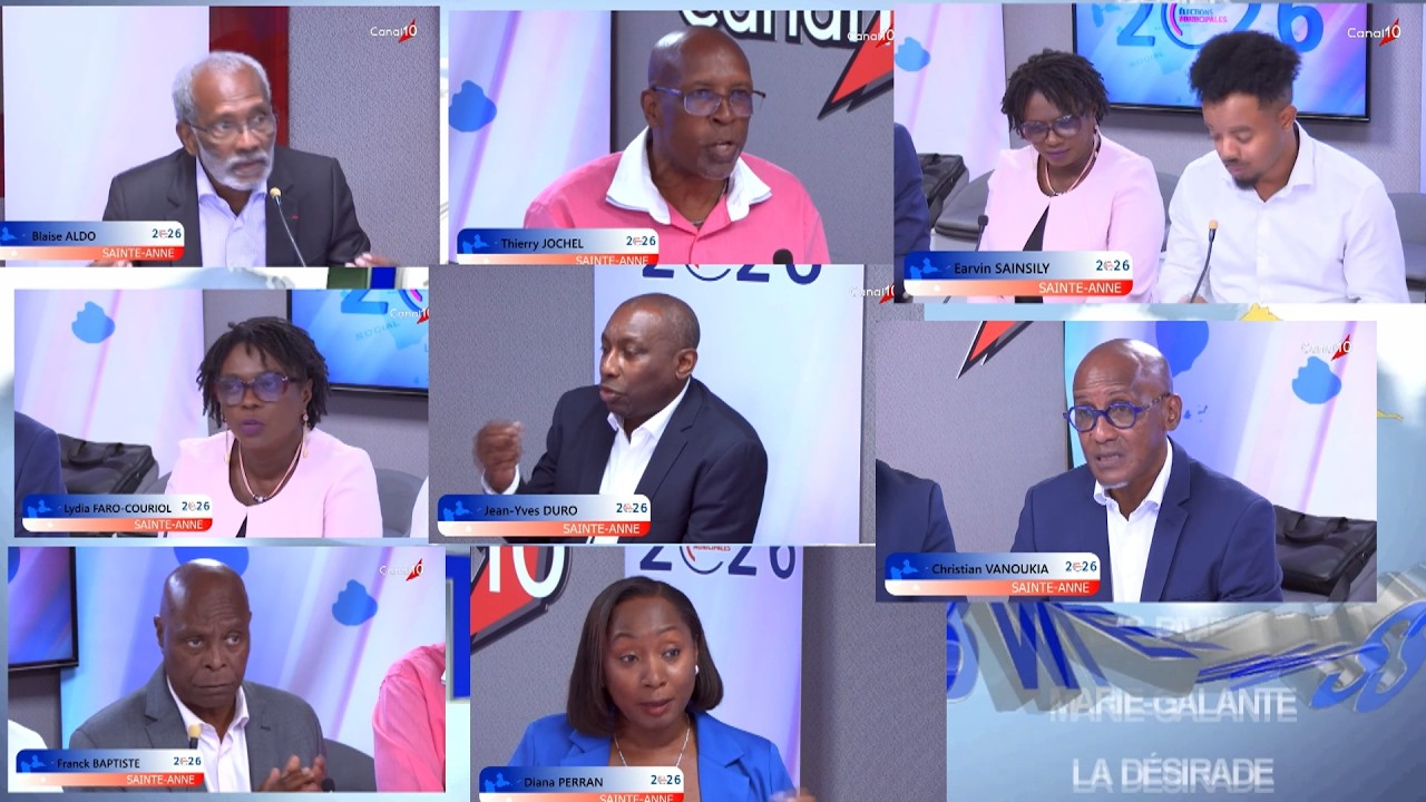 Onews Guadeloupe. LE PLATEAU DE L'ÉLECTION MUNICIPALE DE Sainte Anne Débat canal 10