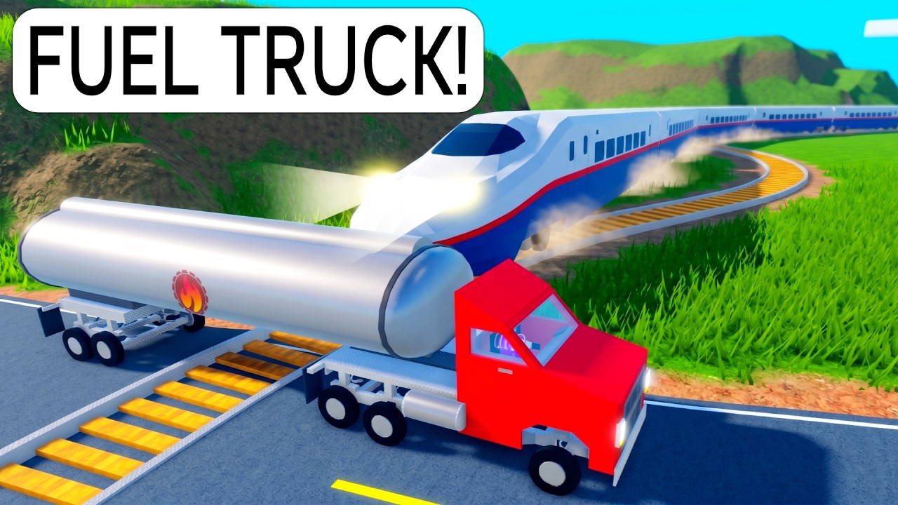 I Drive a Train Into FUEL TRUCKS on Roblox BUT They EXPLODE on Impact