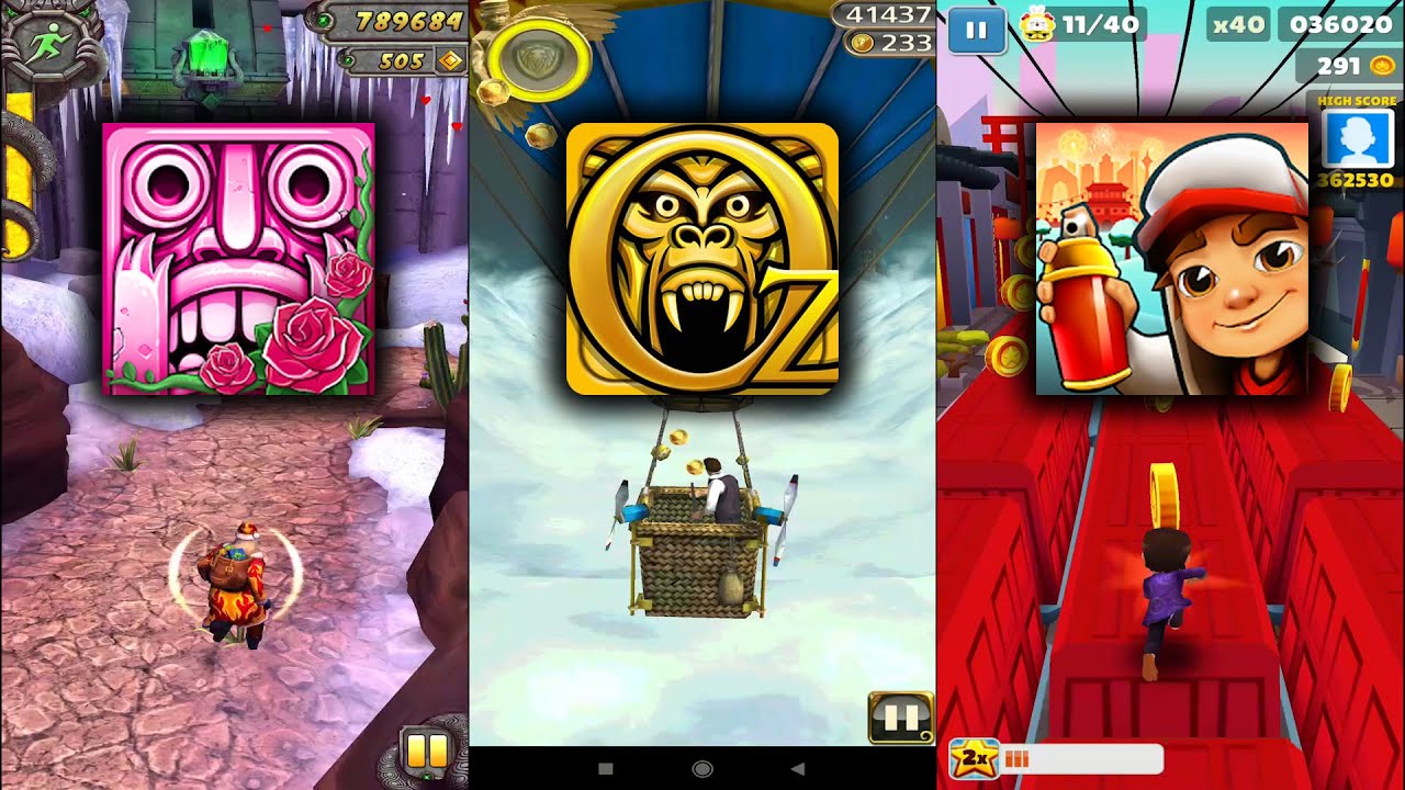 Temple Run 2 Winter Wasteland Vs Temple Run Oz Vs Subway Surfers Beijing - Endless Run Game Play