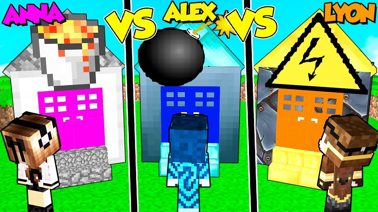 CASA SICURA DI LYON CONTRO ANNA CONTRO ALEX SU MINECRAFT!!!