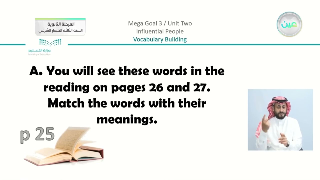 Unit 2 Influential People 6. Pronunciation 7. Vocabulary Building اللغة الإنجليزية 3المرحلة الثانوية