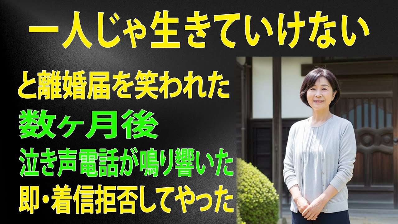 私が渡した離婚届を見て「お前一人で生きていけるわけない」と鼻で笑った夫。数ヶ月後、泣きながら電話が来たが着信拒否した。