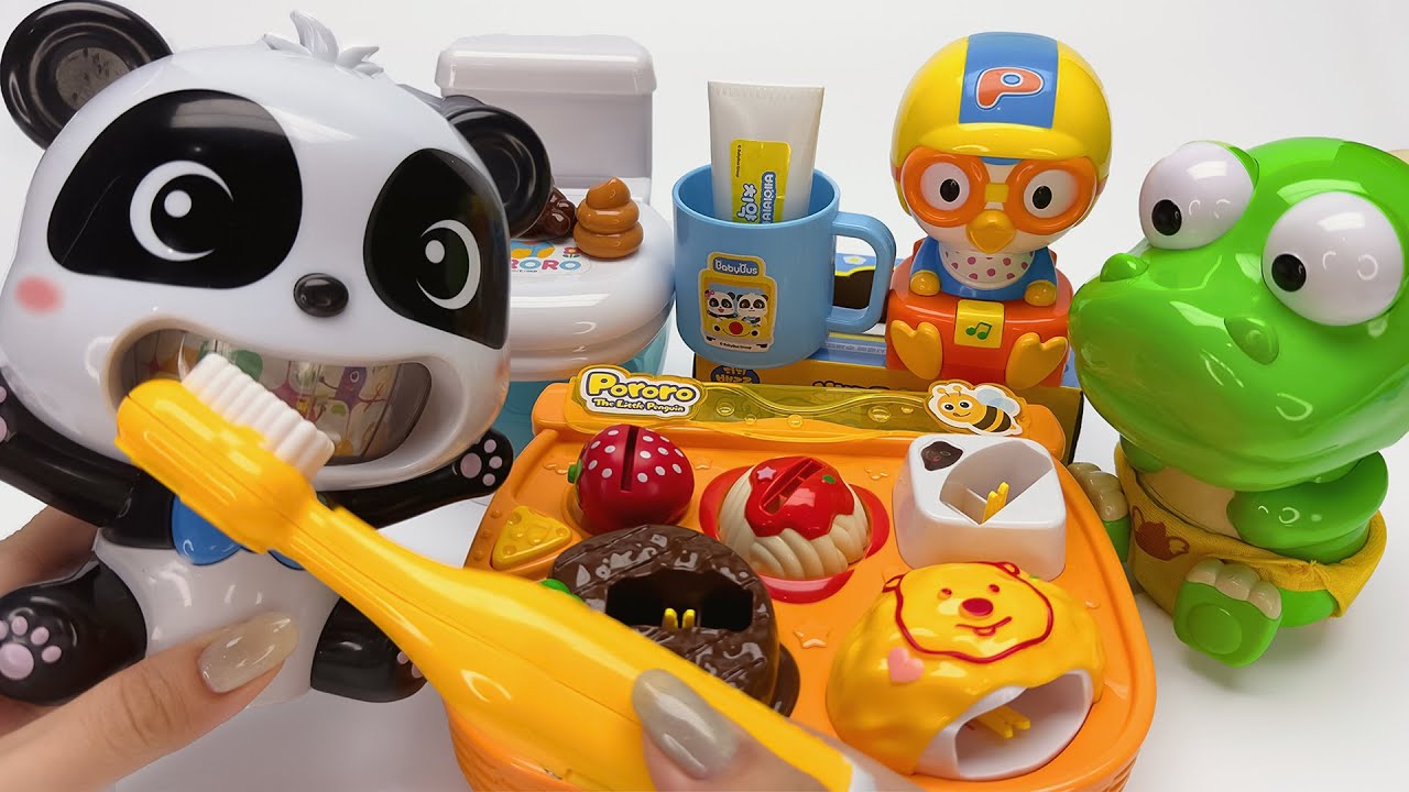 [toy asmr] Pororo Eating & Panda’s Toilet Training 🍜🚽 판다 밥먹기 & 배변훈련 장난감 언박싱 놀이 | ASMR Toy Unboxing
