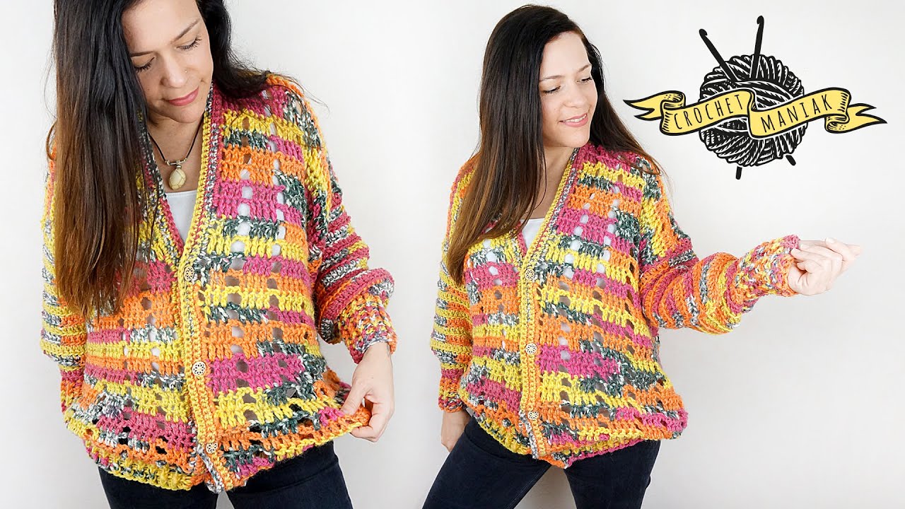 TUTORIEL CROCHET GILET CHUNKY FACILE ET RAPIDE TOUTES TAILLES