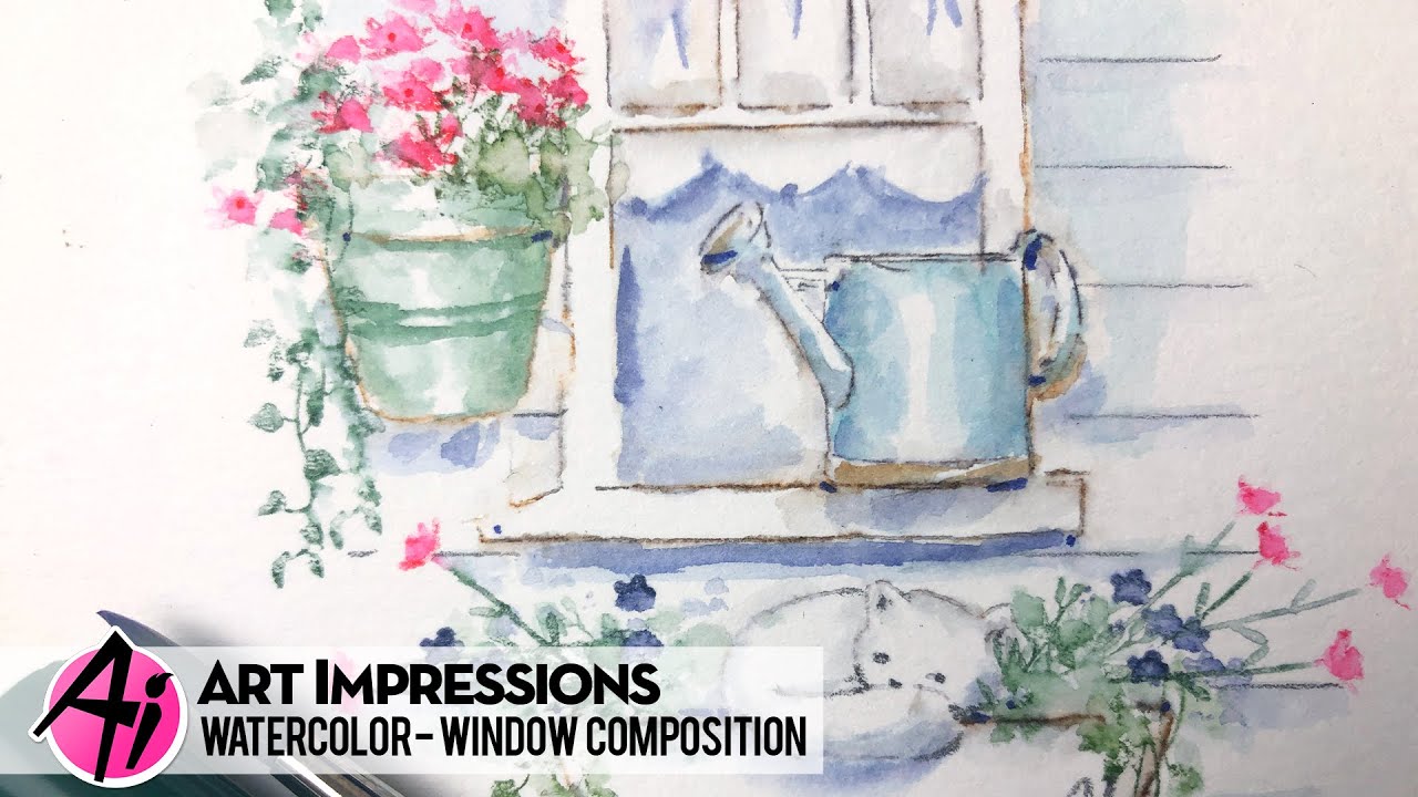 Ai Watercolor - Window Composition
