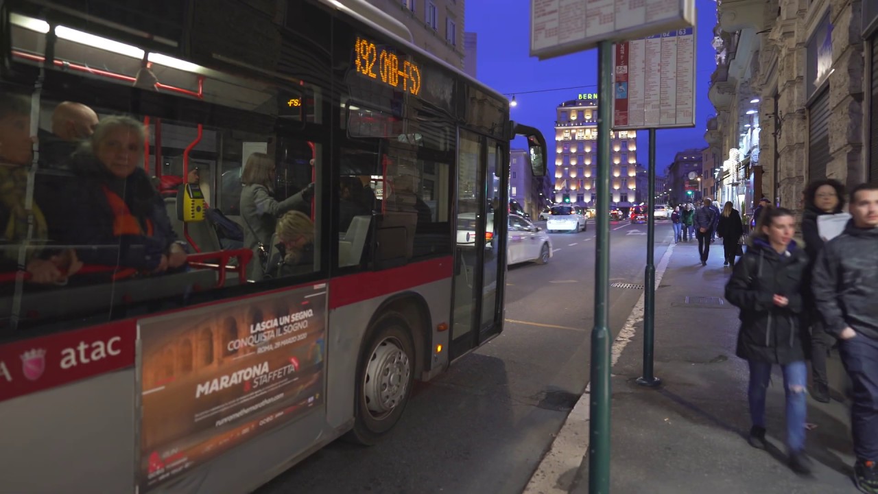 Italy, Rome, walk + bus 492 ride from L.GO CHIGI to TRITONE