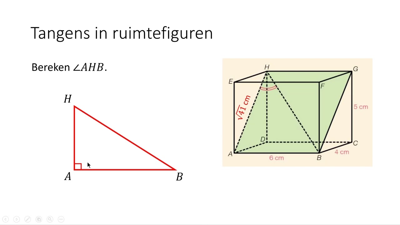 Tangens in ruimtefiguren (3 VMBO-KGT)