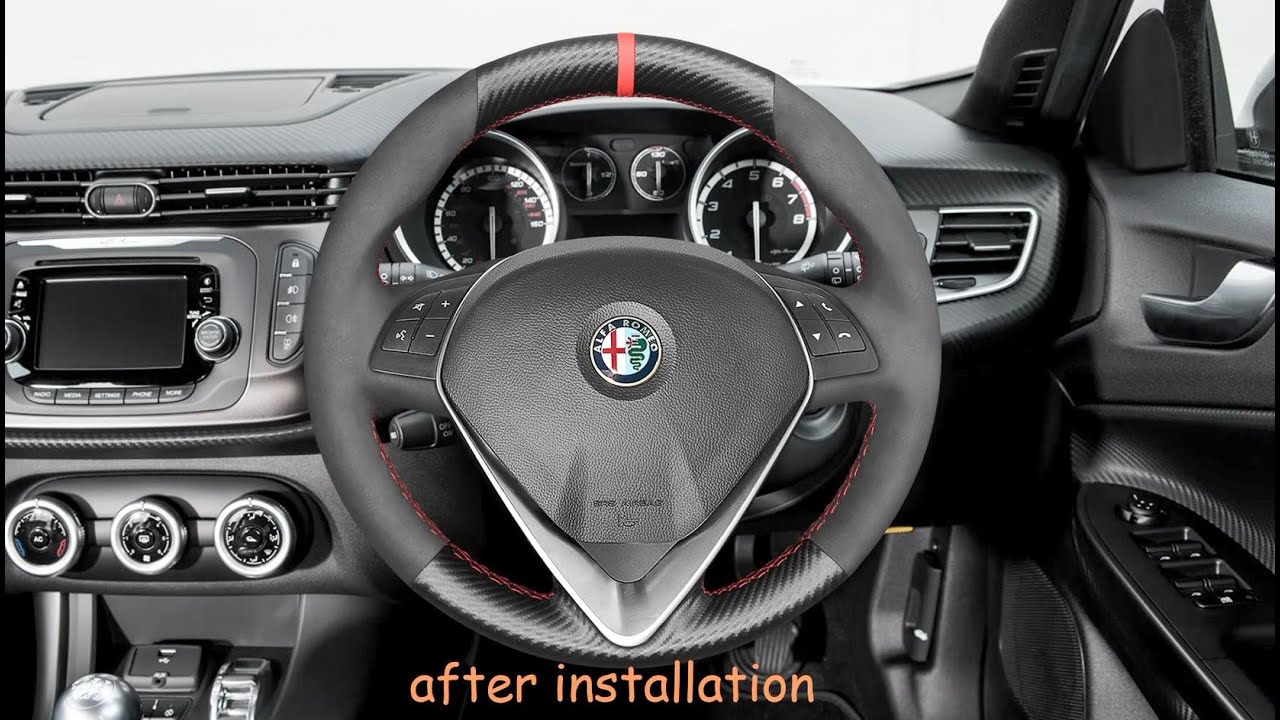 MEWANT--- for Alfa Romeo Giulietta 2014-2021 Car Steering Wheel Cover Installation