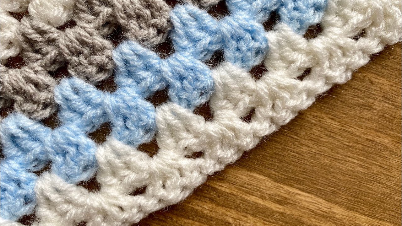 How to - Crochet easy Granny Stripe stitch/ Granny stripe baby blanket/ easy baby blanket