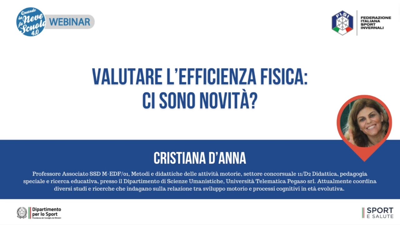 Webinar FISI | Valutare l'efficienza fisica: ci sono novità?: intervento Cristiana D'anna | FISI TV