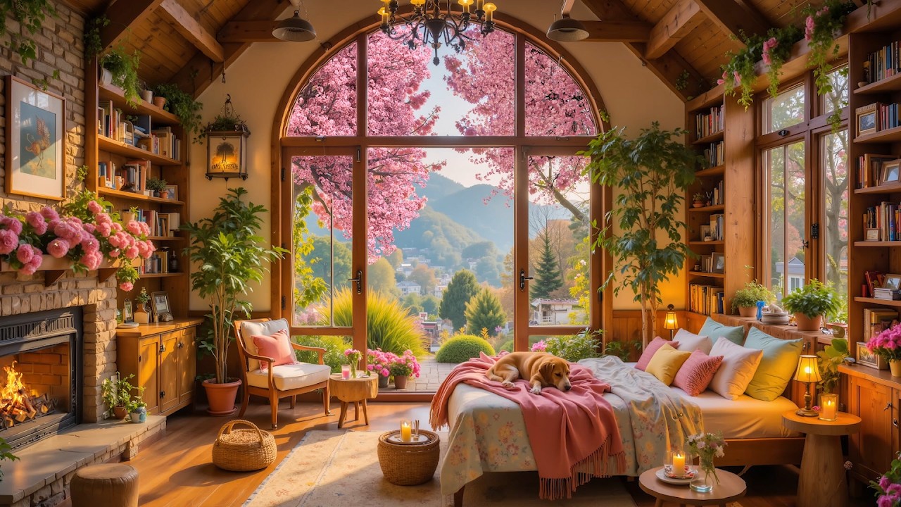 Warning: Relaxing Spring Bedroom Campfire & Nature Ambience for Sleepy Vibes