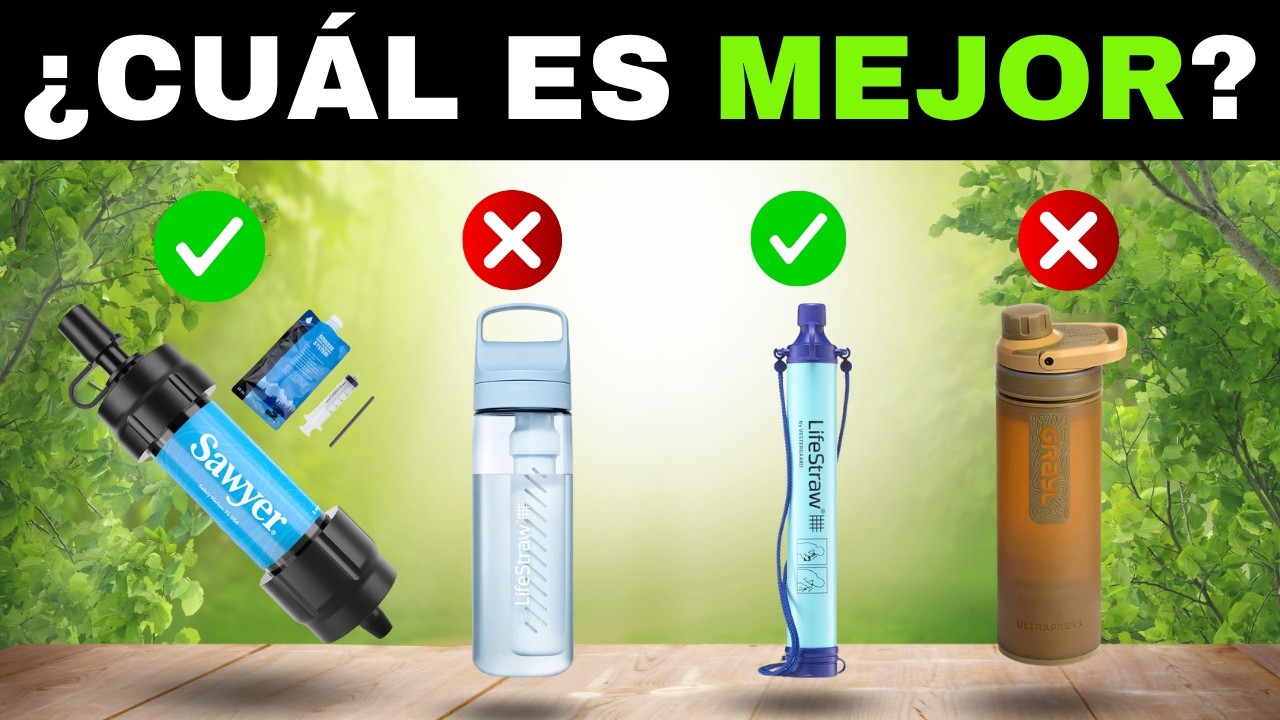 ✅ 7 MEJORES Filtros Purificadores de Agua Port&aacute;tiles BARATOS de Amazon [2026]💧Supervivencia, Camping