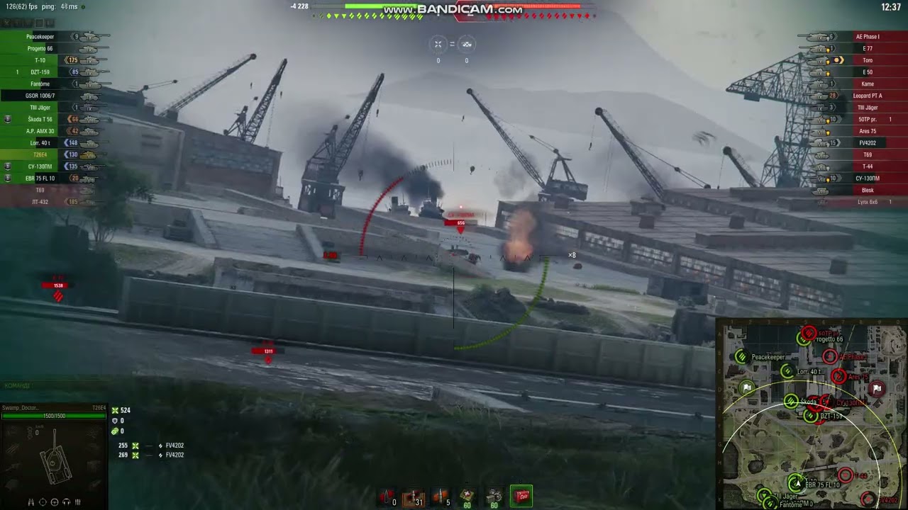 WOT. T26E4. Super Pershing. Стара гавань. Настрілює, світить, танкує.
