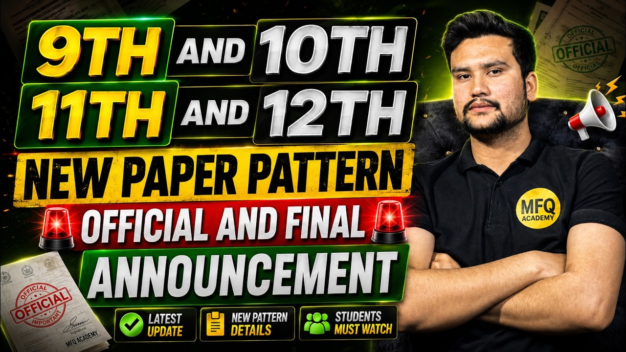9th, 10th, 11th & 12th New Paper Pattern 2026 | Official & Final Announcement | FBISE