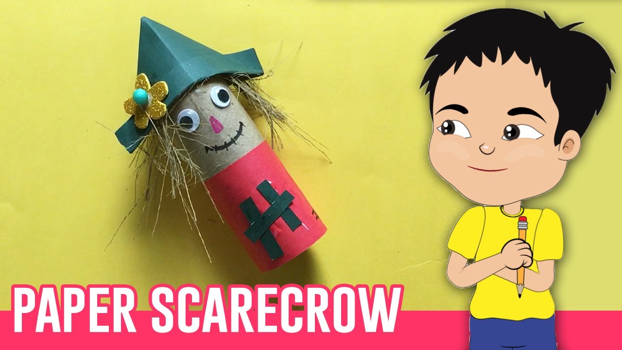 How To Make a Scarecrow With Paper | DIY Kids Scarecrow Craft