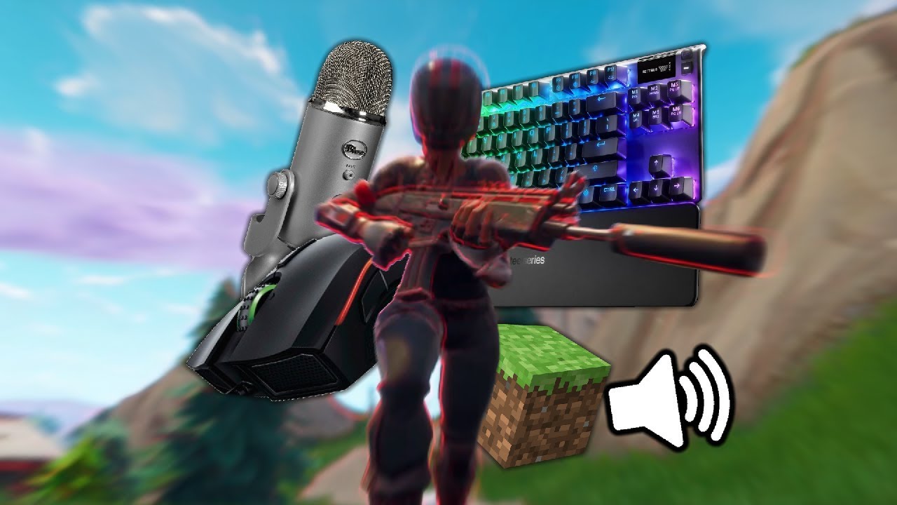 Keyboard and Mouse sounds but with relaxing Minecraft music
