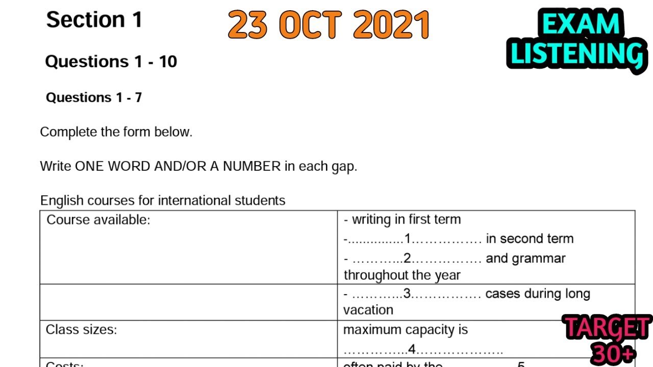 ENGLISH COURSES FOR INTERNATIONAL STUDENTS IDP IELTS EXAM LISTENING WITH ANSWERS || MUST TRY