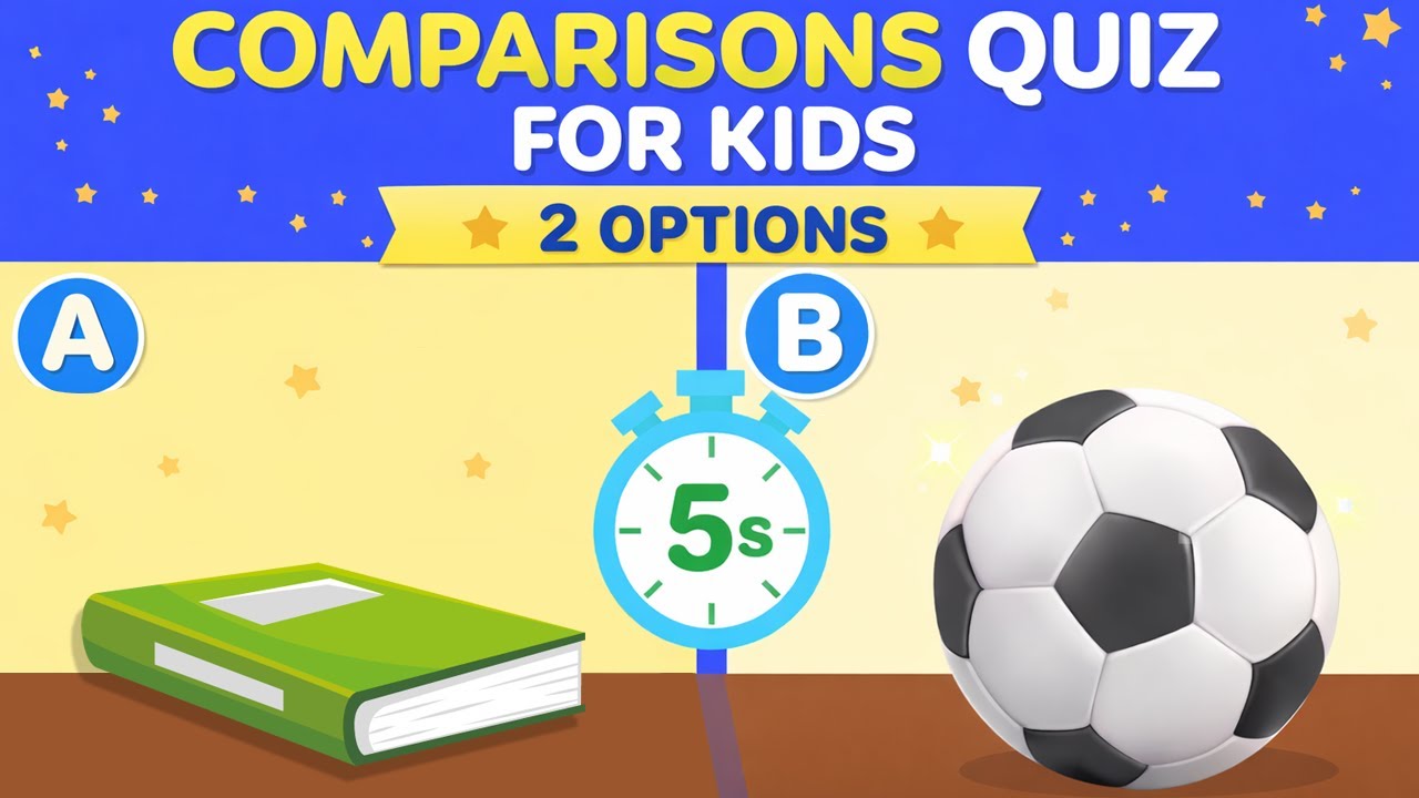 Comparisons Quiz for Kids 🧠 | Bigger, Smaller, Faster & More | 2 Options Quiz