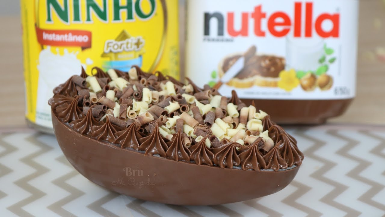 OVO DE PÁSCOA DE COLHER LEITE NINHO COM NUTELA - OVO LEITE NINHO COM NUTELLA | Bru na Cozinha |